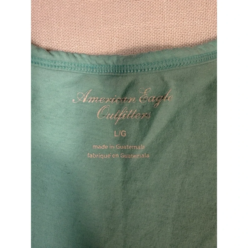 American Eagle Venice Beach Graphic Tank Top Teal Mens Large Racerback